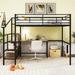 Full Size Loft Bed w/ Desk and Lateral Storage Ladder for Girls, Boys