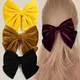 Herbst Winter Vintage Premium Feel Samt Big Bow Haars pangen für Frauen einfache leichte Luxus