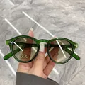 2024 New Round Sunglasses Women Men Vintage Green Sun Glasses Shades for Female Retro Designer