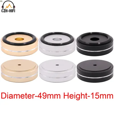 Audio-Isolation ständer Basis füße 49x15mm CNC-gefräster Voll aluminium verstärker Plattenspieler Dac Radio CD-Player Schock matte Pad Image