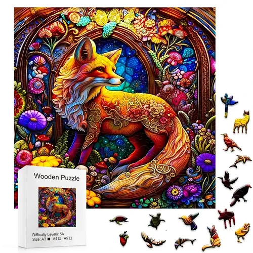 Fuchs Holz puzzle unregelmäßiges tierisches Holz puzzle mit hohem Schwierigkeit sgrad und