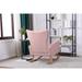 Versatile Pink Kids Rocking Chair Velvet Padded Armchair Modern High Back Single Sofa Nap Chair Stools for Nursery Balcony