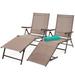 Set of 2 Patio Chaise Recliner Lounge Chairs with Rust-Resistant Frame