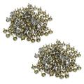 2X 100 x 7 mm Metal Rhinestone Studded Silver Studs Round Studs Crystal Rivets