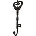 Comfy Hour Antique & Vintage Interior Collection Cast Iron Key Single Coat Hook Clothes Rack Wall Hanger - Metal Heavy Duty Brown Recycled Decorative Gift Idea