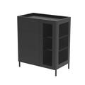 CQSXDA Metal Storage Cabinets Sideboard Buffet Cabinet Adjustable Metal Cabinets with Mesh Doors and Shelves Modern Metal Cabinet for Garage Office Kitchen Living Room.Black
