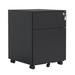 Modern 2-Drawer Metal Mobile Filing Cabinet with Lock Vertical Storage File Cabinet with Anti-Tipping Wheels Rolling Home Office File Cabinet for Legal Letter A4 F4 Black