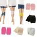 Wilitto All-match Thermal Knee Sleeve Knee Brace Pad Women Plain Leg Warmer Protector Skin Color