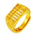 Creative Simple Copper Plated Gold Open Abacus Ring Exquisite Women Ring Golden (Adjustable Opening)