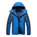 QUYUON Women s Jackets Outdoor Sprint Coat with Plush and Thickened Windproof Cycling Warm Cotton Coat Hooded Coat Thermal Lined Jacket Blue 6XL