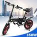 350W Folding EBike Lightweight Electric Bike Pedals & Power Assist Bicycle 36V Foldable E-Bike 14 Fat Tire Mountain Bicycle For Adult Commuter