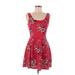 Divided by H&M Casual Dress - Fit & Flare: Red Floral Dresses - Women's Size 10