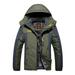 QUYUON Workout Jackets for Woman Outdoor Sprint Coat with Plush and Thickened Windproof Cycling Warm Cotton Coat Hooded Coat Thermal Lined Jacket Army Green XXL