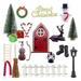 piaybook Party Decorations 1:12 Christmas Gate Mini Doll House Fairy Gate Christmas Decoration Scene Room Party Supplies for Children and Adults