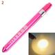 (Pink - Yellow light) LED Flashlight Work Light First Aid Pen Light Torch Lamp Pupil Gauge Measurement