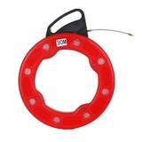 30M Fiberglass Fish Tape Reel Puller Conductive Electrical Cable Puller with Impact Case Electric or Communication Wire Puller Use for Drywall Ceiling Under Rug Conduit or Pipe