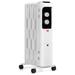 BULYAXIA 1500W Oil Filled Radiator Heater Electric Space Heater with 3 Heating Modes Adjustable Thermostat Tip-Over & Overheat Protection Powerful Oil Heater for Home and Office (White)