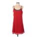 Ya Los Angeles Casual Dress - A-Line Scoop Neck Sleeveless: Red Print Dresses - Women's Size Small