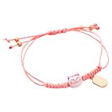 Hand Knitting Cat Bracelet Ceramics Cat Bracelet Simple Cat Decorative Wristband (Pink)