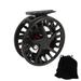 LIZEALUCKY Multipurpose Fly Reel Fly Fishing Reel with Release Black Aluminium Alloy Large Line Capacity Fly Reel Left Right Hand Interchangeable for Saltwater Outdoors Fishing