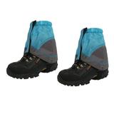 1 Pair Gaiters Lightweight Waterproof Ankle Gaiters Shoes Cover for Hiking Walking Backpacking Hunting Climbing (Blue and Grey)