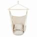 LA TALUS Distinctive Cotton Canvas Hanging Rope Chair with Pillows Beige
