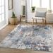 Mark&Day Washable Area Rugs 7x9 Sulphur Springs Modern Pale Blue Area Rug (7 6 x 9 6 )