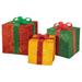 Candy Cane Lane 3-Piece Pre-Lit Gift Boxes with 70 Lights Seasonal Outdoor DÃ©cor