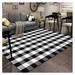 TiaGOC Buffalo Plaid Outdoor Rug 5 x 7 Black and White Checkered Rug Cotton Hand-Woven Indoor or Outdoor Check Large Area Rugs Washable Rugs for Living Rooms/Dining Room/Bedroom/Farmhouse (5ï¼‡Ã—7ï¼‡)