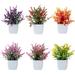 1PC Artificial Potted Plant Indoor Decor Plant Artificial Bonsai Realistic Simulation Lavender Bonsai Vibrant Colored Fake Potted Plant for Home Garden