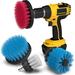 Drill Attachment Power Scrubber â€“ Turbo Scrub Kit of 4 Scrubbing Brushes â€“ All Purpose Shower Door Bathtub Toilet Tile Grout Rim Floor Carpet Bathroom and Kitchen Surfaces Cleaner