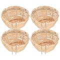 LIZEALUCKY Premium 4Pcs Handwoven Bird Cage Accessories - Hook Bird Cage House Ne st for Finch Canary Pig-eon Parakeet Perfect for Hatching and Breeding