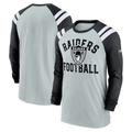 Men's Nike Silver/Black Las Vegas Raiders Classic Arc Raglan Tri-Blend Long Sleeve T-Shirt