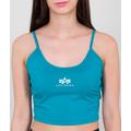 Alpha Industries Basic Crop SL Ladies Top, turquoise, Size XL for Women