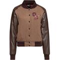 Queen Kerosin Baseball College Ladies Jacket, black-brown, Size 2XL for Women