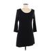Joan Vass Casual Dress - Shift: Black Solid Dresses - Women's Size Medium