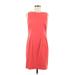 DressBarn Casual Dress - Sheath Crew Neck Sleeveless: Red Print Dresses - Women's Size 6