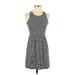 BCBGeneration Casual Dress - Mini Scoop Neck Sleeveless: Gray Print Dresses - Women's Size X-Small