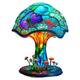 BAMNA Painting Resin Mushroom Table Lamp, Vintage Decorative Bedside Table Lamp, for Home Livingroom Bedroom Office Decorations (Color : B)