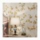 Wallpaper Vintage Floral Embossed Self Adhesive Wallpaper, Easy To Clean Interior Decoration Wall Sticker Contact Paper (Color : Beige, Size : 0.53x9m)