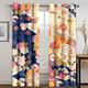 KLZUOPT Exquisite Blackout Curtains Floral Curtains for Bedroom Living Room, Blackout Curtains 54 Drop - Thermal Insulated Eyelet Drapes, Patterned Window Treatments, 52x84 Inch (W X L), 2 Panels