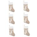 ULTECHNOVO 6 Pcs Christmas Socks Xmas Hanging Stockings Christmas Gift Stockings Party Decoration Hanging Pendant Sock Xmas Stocking Gift Bag Multipurpose Child Linen Christmas Snowman