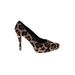 Stuart Weitzman Heels: Pumps Stilleto Cocktail Party Brown Leopard Print Shoes - Women's Size 8 1/2 - Round Toe