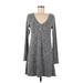 Express Casual Dress - Sweater Dress: Gray Marled Dresses - Women's Size Medium