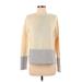 Athleta Pullover Sweater: Tan Color Block Tops - Women's Size X-Small