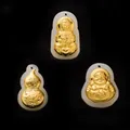 Pendentif Bouddha en or pur pour homme et femme salle de bain YON véritable 999 solide blanc