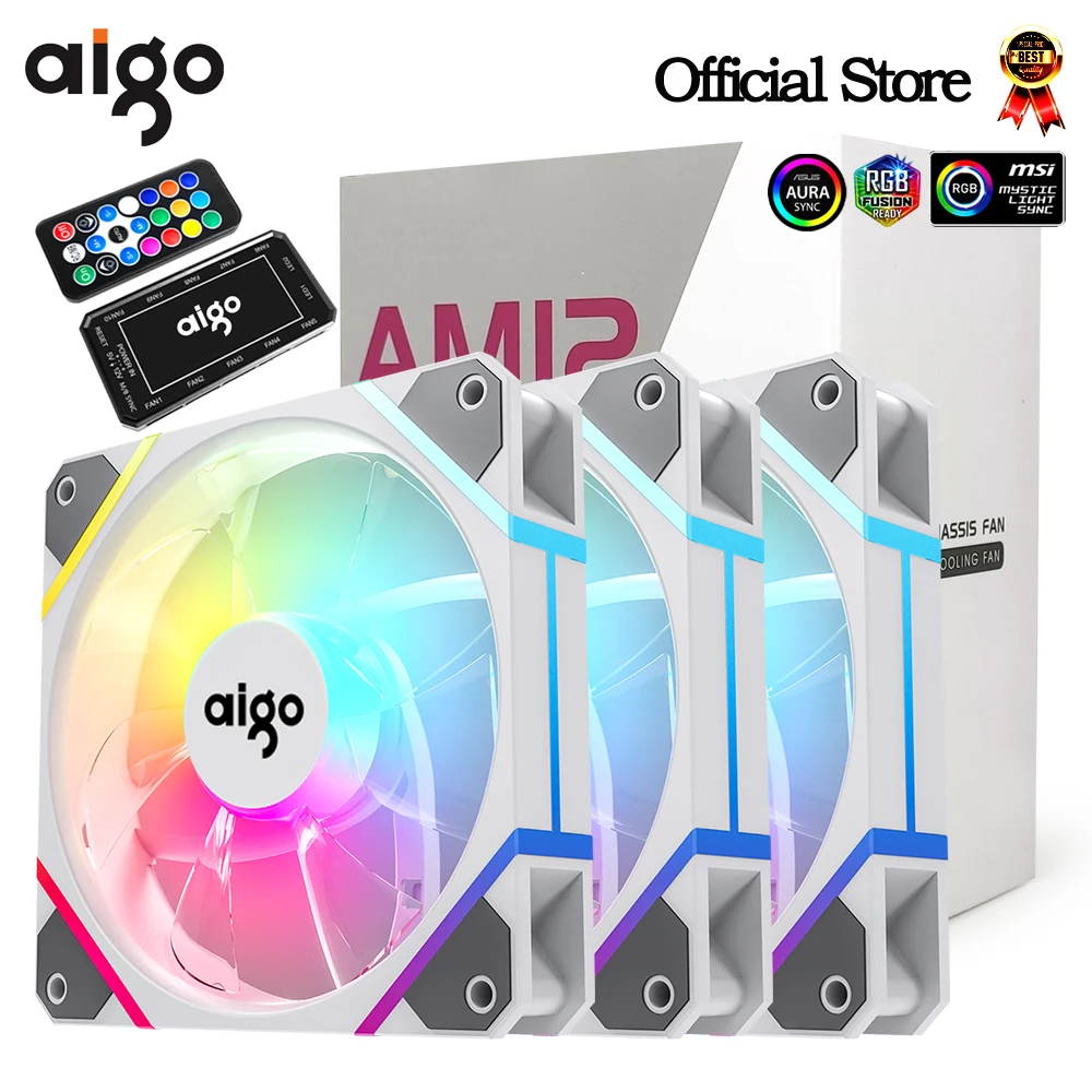 Aigo AM12 Rgb ventilateur Ventoinha PC Controladora 120mm boîtier d