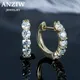 Anziw-Boucles d'oreilles créoles Moissanite pour femme argent regardé 3.5 925mm 1 0 ct diamant