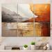 Wrought Studio™ Grey Orange Grey & Orange Geological Wonders - Abstract Collages Wall Decor Set Metal in Gray/Orange | 40 H x 60 W x 1 D in | Wayfair