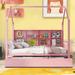 Harper Orchard Branchburg Bookcase Storage Bed Wood in Pink | 74.41 H x 57.61 W x 77.51 D in | Wayfair 0E40511AC5834003ABAE8C6C582295BA